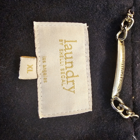 Laundry By Shelli Segal Double Breasted Wool Blend Peplum Coat Navy Blue Sz XL - Picture 8 of 9